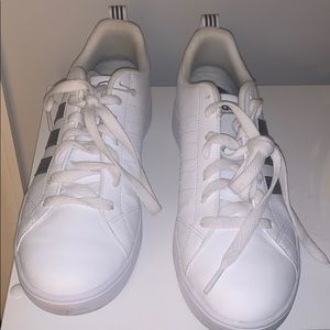 White and black adidas sneakers